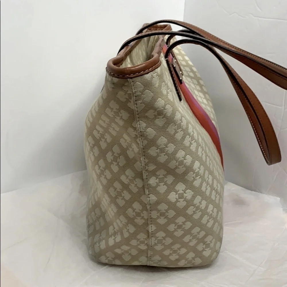 Kate Spade Flower Jacquard Everything Stripe Tote